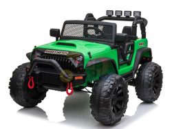 Kidsvip 24V Ride On Truck Rubber Wheels Leather Seat Big Wheels Lifted Crowler Green 1