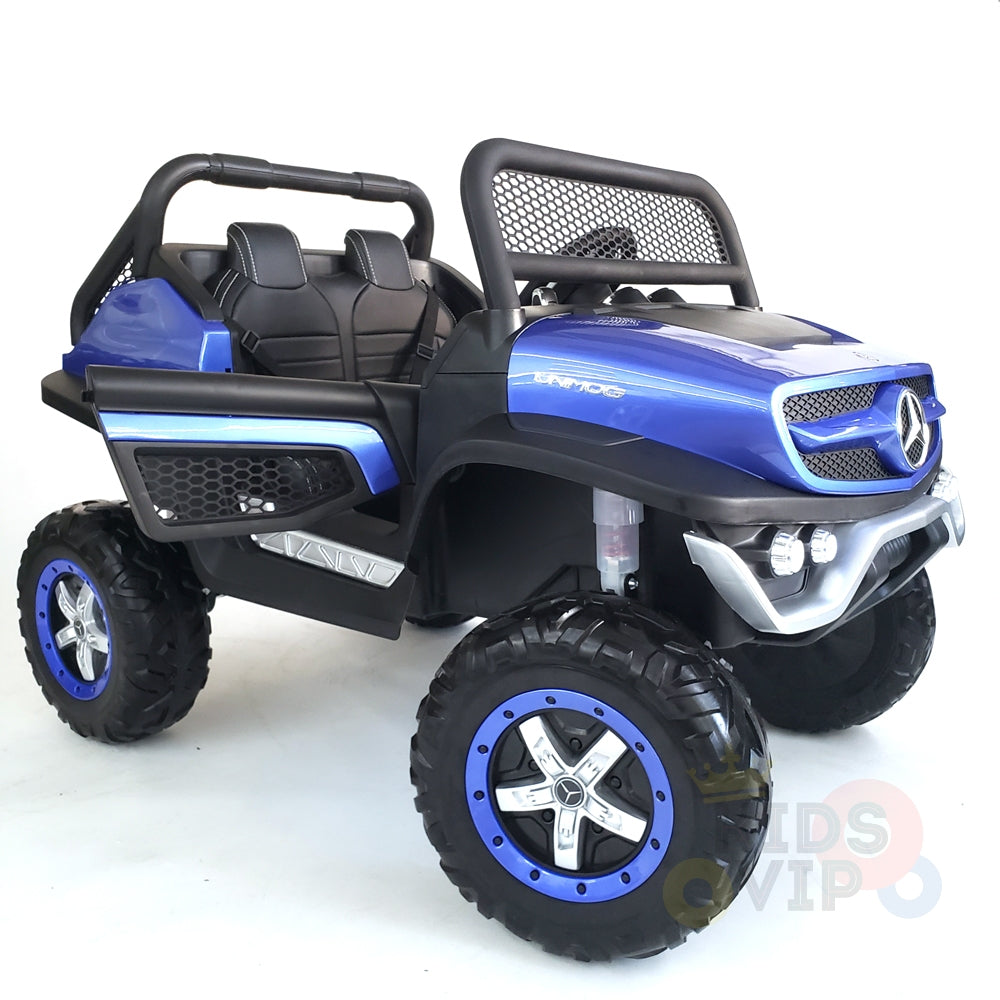 kidsvip mercedes unimog 24v ride on truck kids and toddlers blue 30
