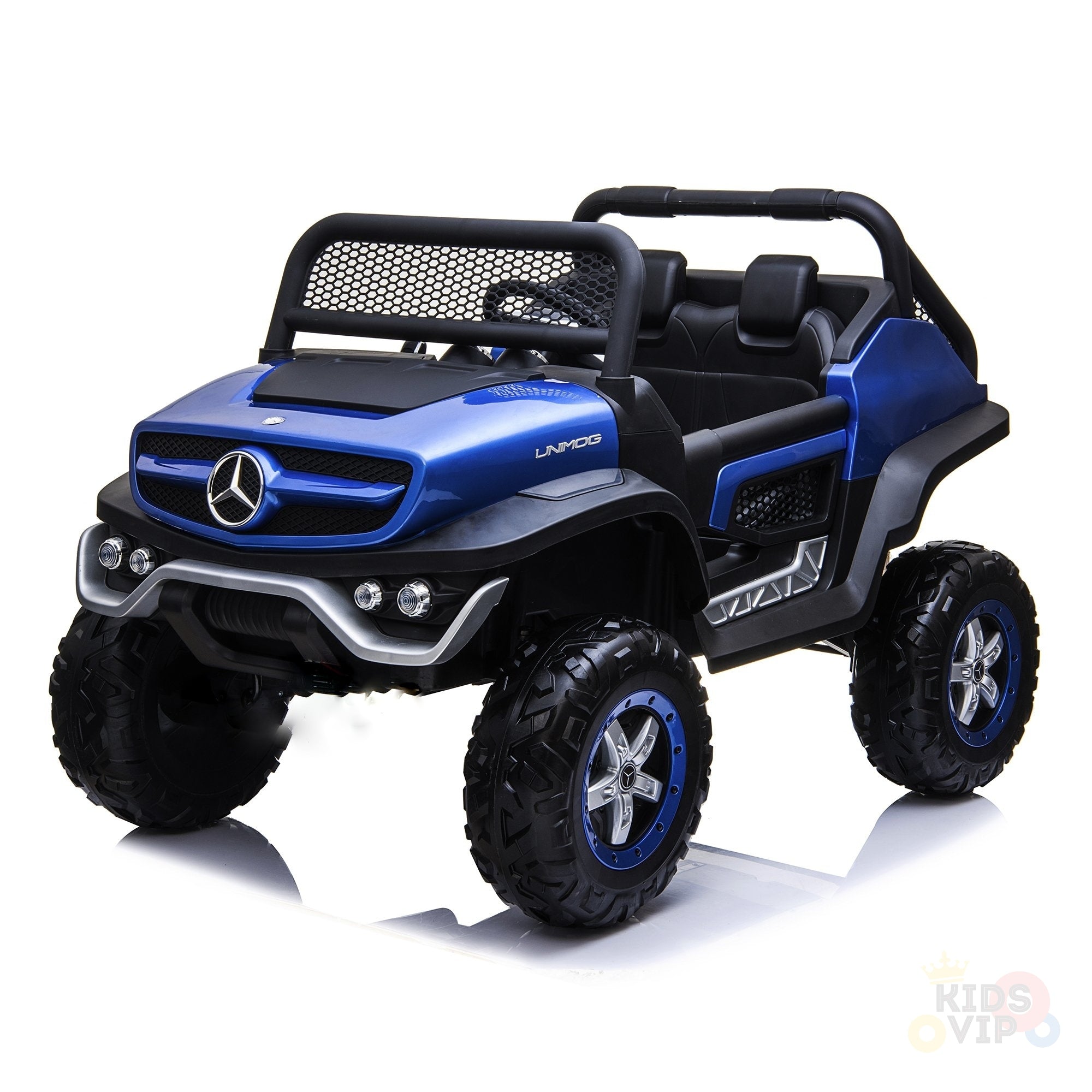 mercedes benz unimog ride on utv for kids leather seat rubber wheels 4 motors kidsvip 25