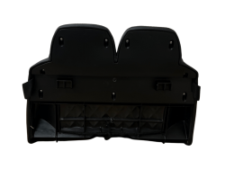 The image shows a black car trunk organizer with two main compartments and extra pockets. It has attachment hooks for securing it inside vehicles, including the 12V Mercedes-Maybach G650 4×4 – Seat, offering simple and functional design for tidy storage while traveling.