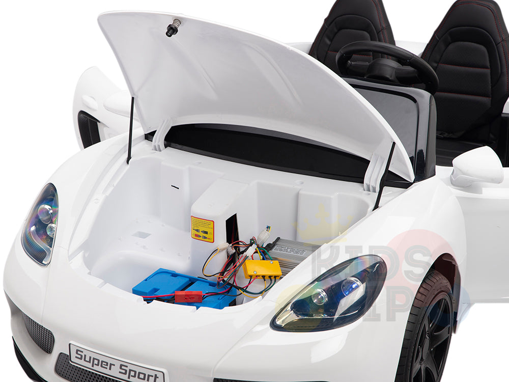 KIDSVIP XXL RIDE ON CAR FOR BIG KIDS 24V 180W RUBBER WHEELS LEATHER SEAT white 60