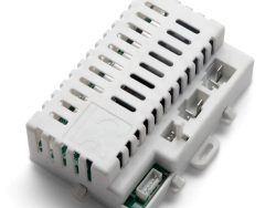A 24V Audi Q5 Receiver, a white rectangular component with perforated plastic casing, reveals its internal circuitry. It ensures seamless integration through multiple connectors and ports, enhancing compatibility with various electronic systems, showcasing precision engineering.
