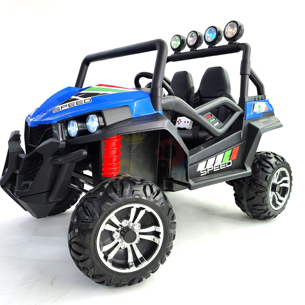 kidsvip 24V vipers 2 seats leather seats rubber wheels blue 19