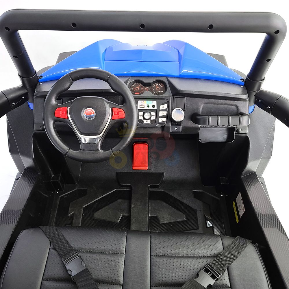 kidsvip 24V vipers 2 seats leather seats rubber wheels blue 32