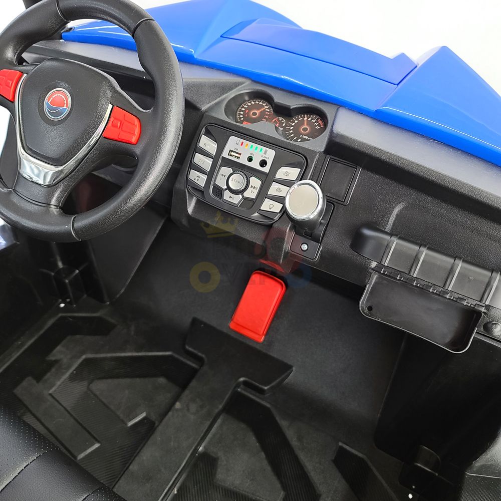 kidsvip 24V vipers 2 seats leather seats rubber wheels blue 33