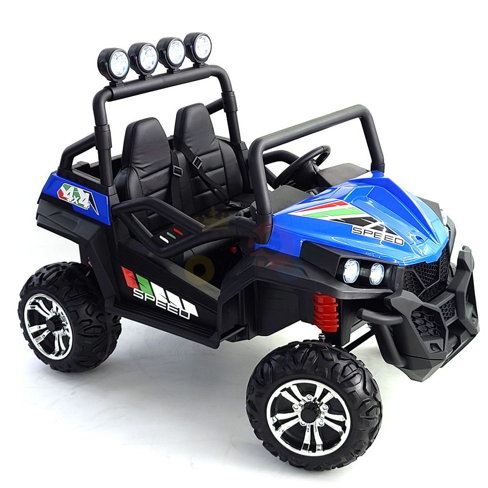 kidsvip 24V vipers 2 seats leather seats rubber wheels blue 43
