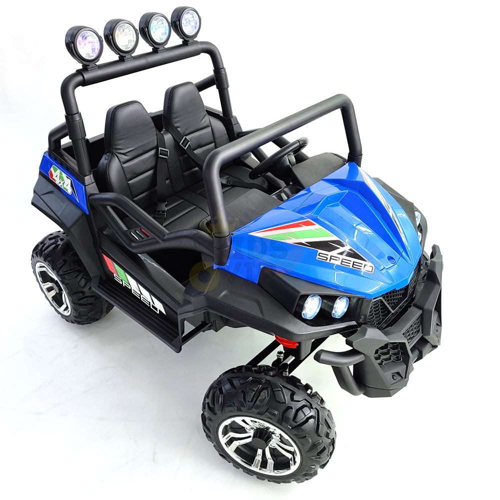 kidsvip 24V vipers 2 seats leather seats rubber wheels blue 45