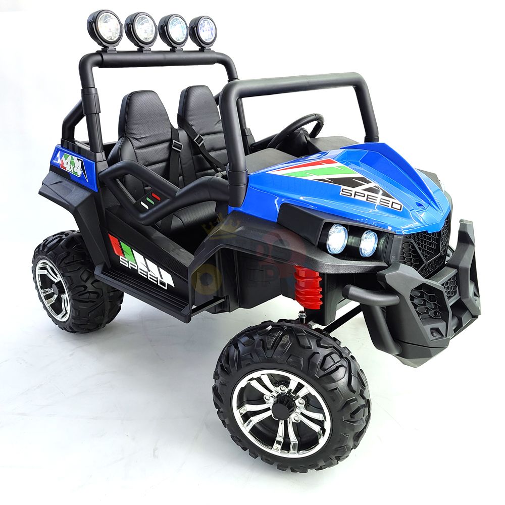 kidsvip 24V vipers 2 seats leather seats rubber wheels blue 46