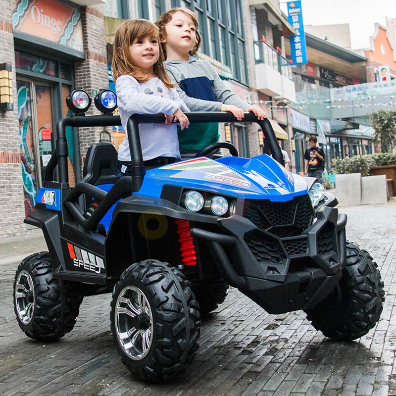 kidsvip 24V vipers 2 seats leather seats rubber wheels blue 5