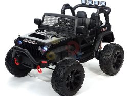 kidsvip 24v ride on truck rubber wheels leather seat big wheels lifted crowler black 13
