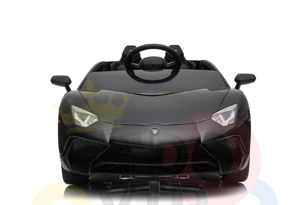 kidsvip lamborghini 12v kids and toddlers ride on car leather seat remote lambo black 24