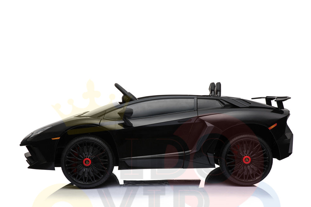 kidsvip lamborghini 12v kids and toddlers ride on car leather seat remote lambo black 27