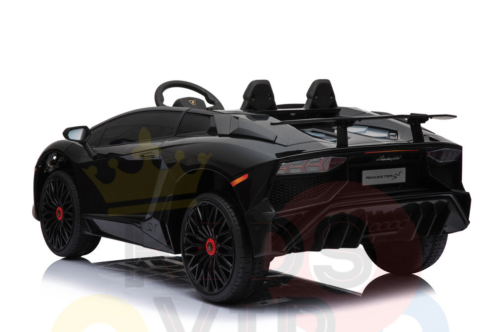 kidsvip lamborghini 12v kids and toddlers ride on car leather seat remote lambo black 28