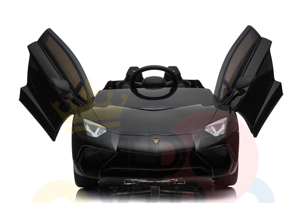 kidsvip lamborghini 12v kids and toddlers ride on car leather seat remote lambo black 3