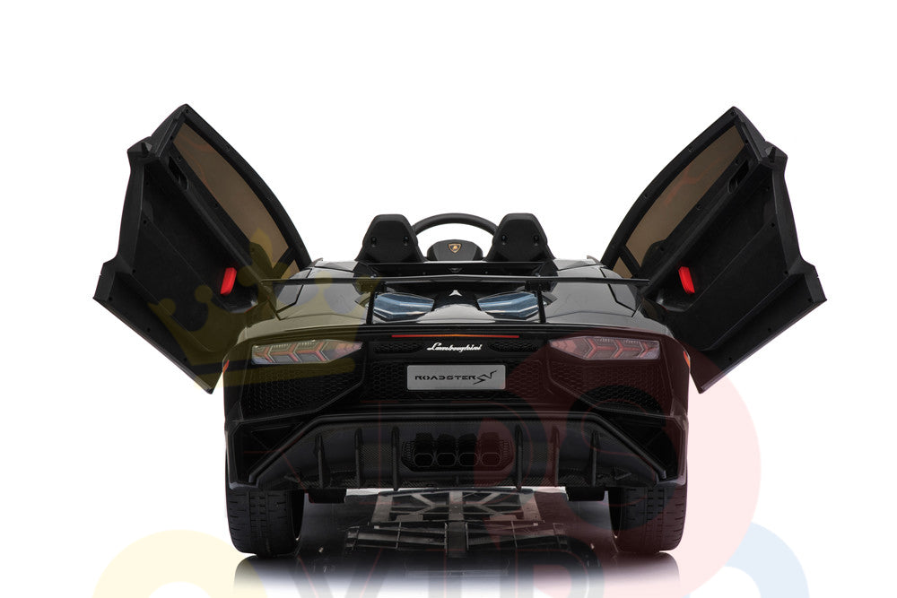 kidsvip lamborghini 12v kids and toddlers ride on car leather seat remote lambo black 6