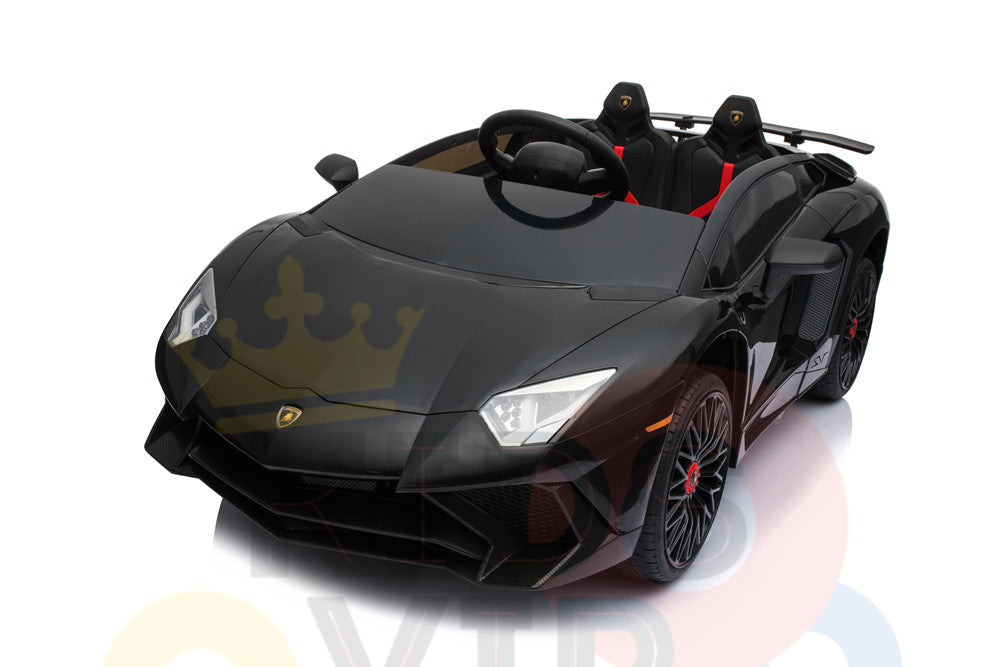 kidsvip lamborghini 12v kids and toddlers ride on car leather seat remote lambo black 7