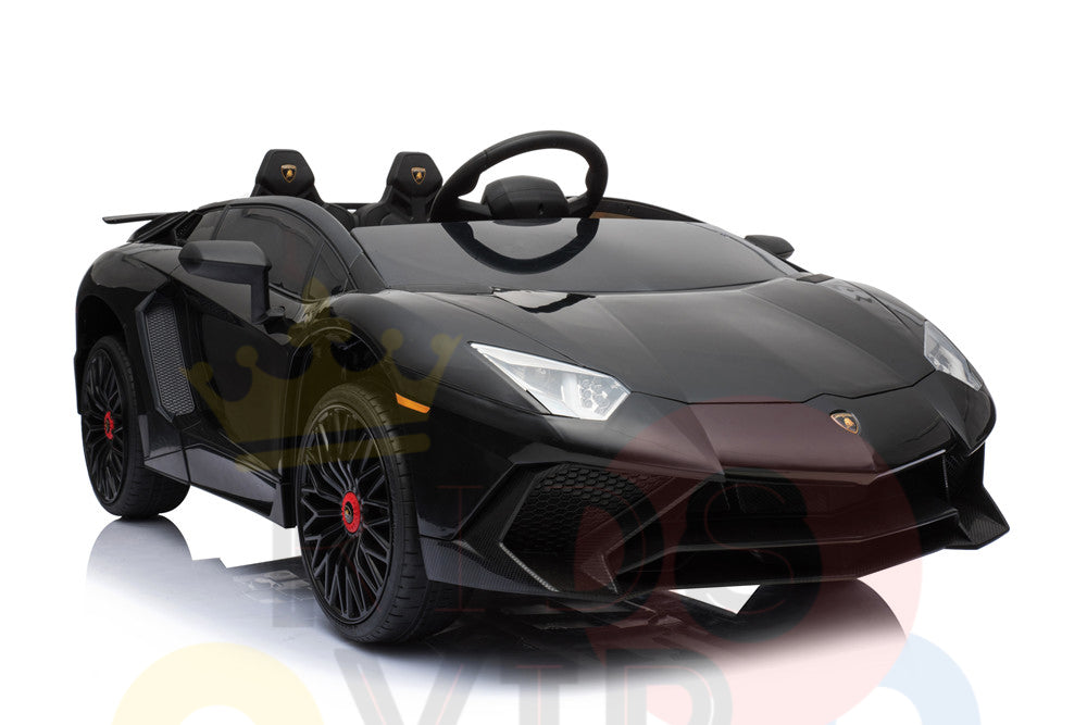 kidsvip lamborghini 12v kids and toddlers ride on car leather seat remote lambo black 8