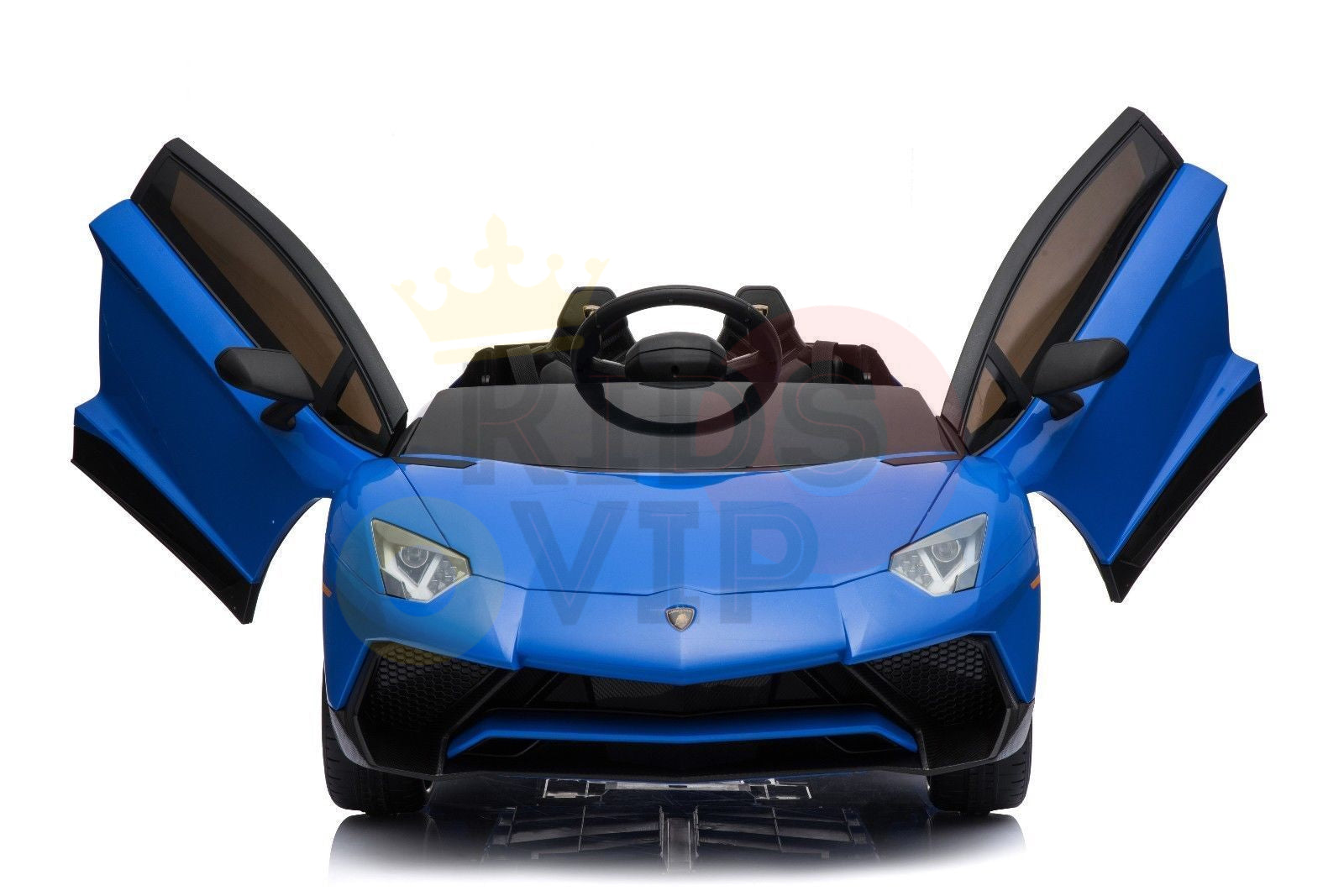 kidsvip lamborghini 12v kids and toddlers ride on car leather seat remote lambo blue 10