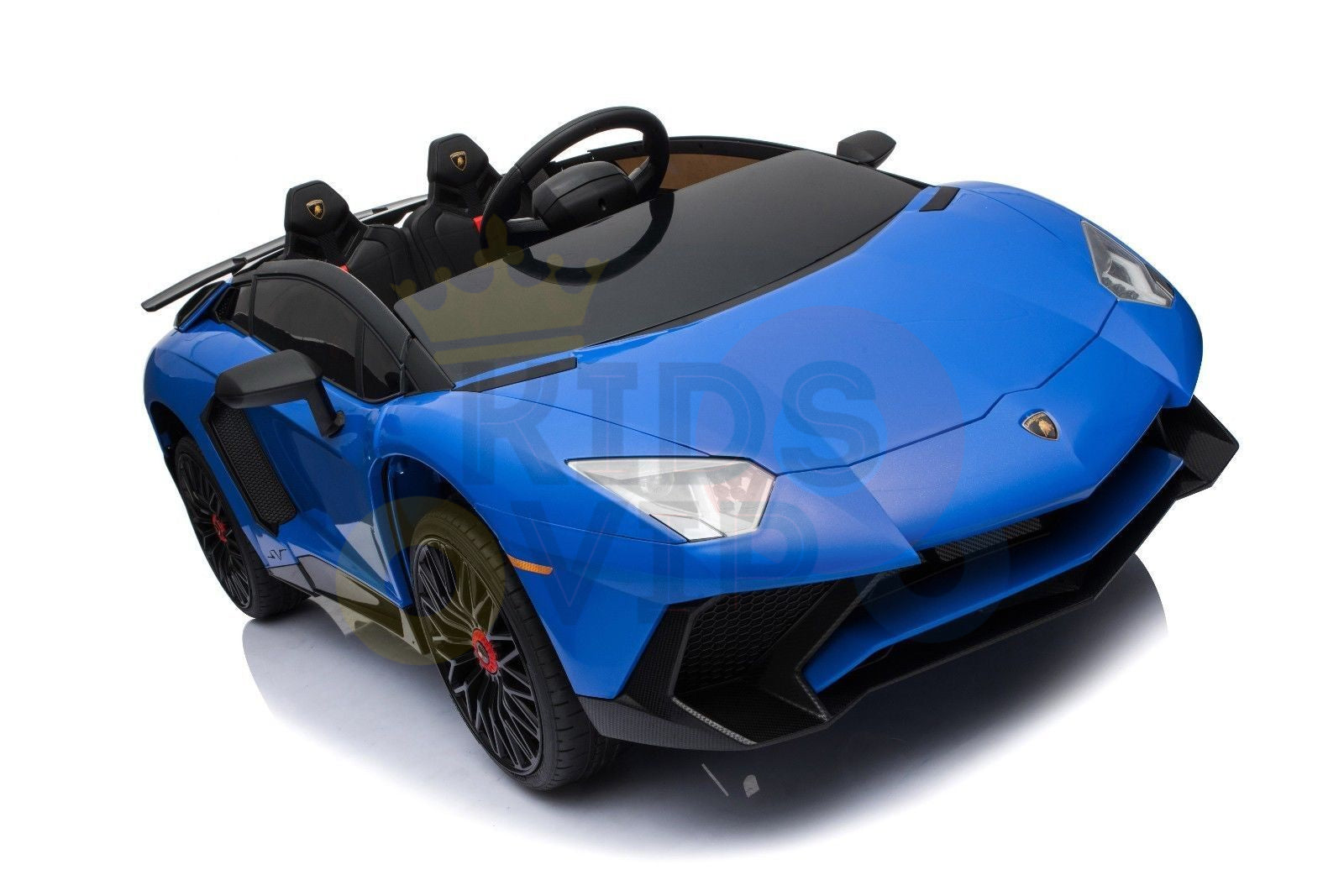 kidsvip lamborghini 12v kids and toddlers ride on car leather seat remote lambo blue 13