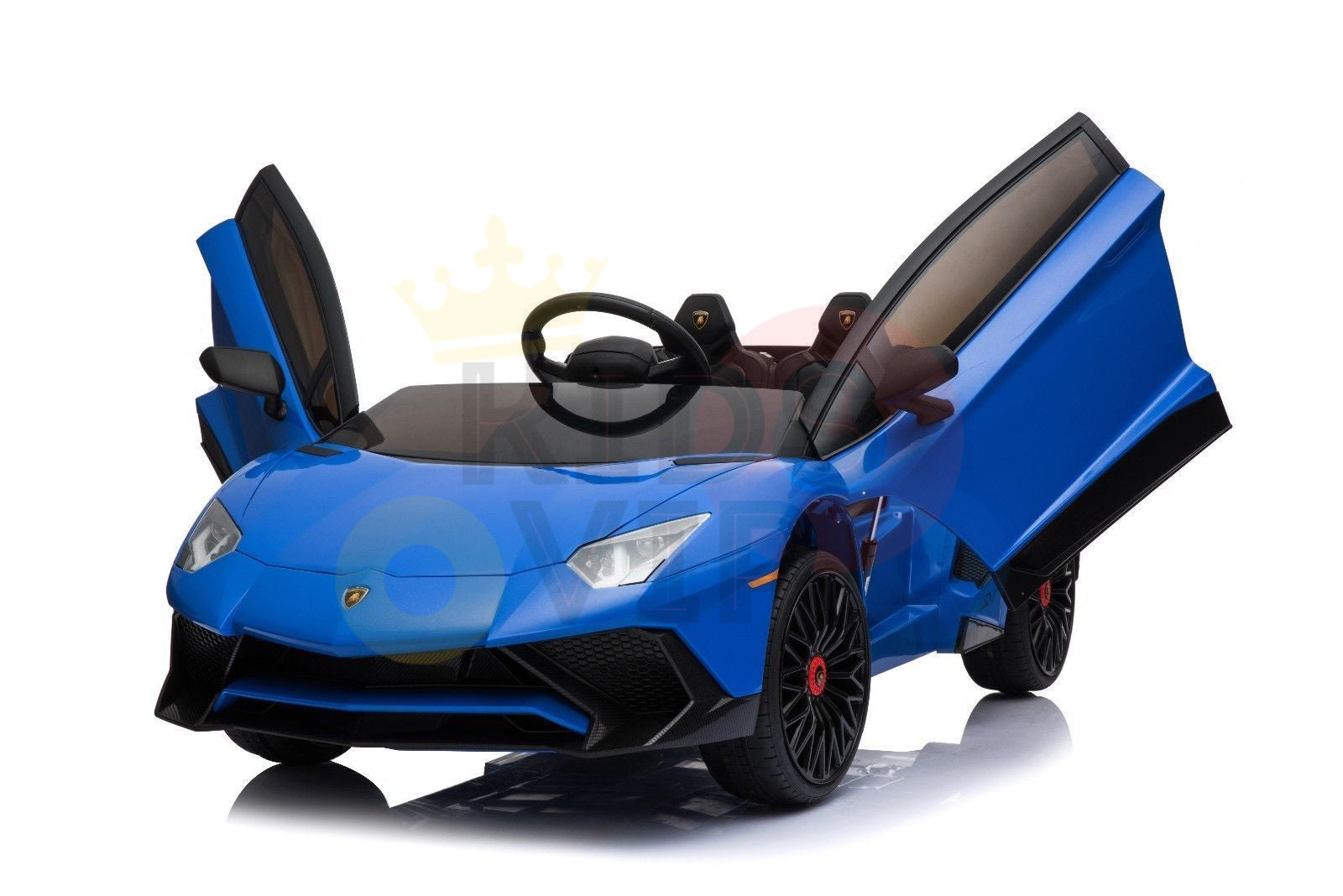 kidsvip lamborghini 12v kids and toddlers ride on car leather seat remote lambo blue 5