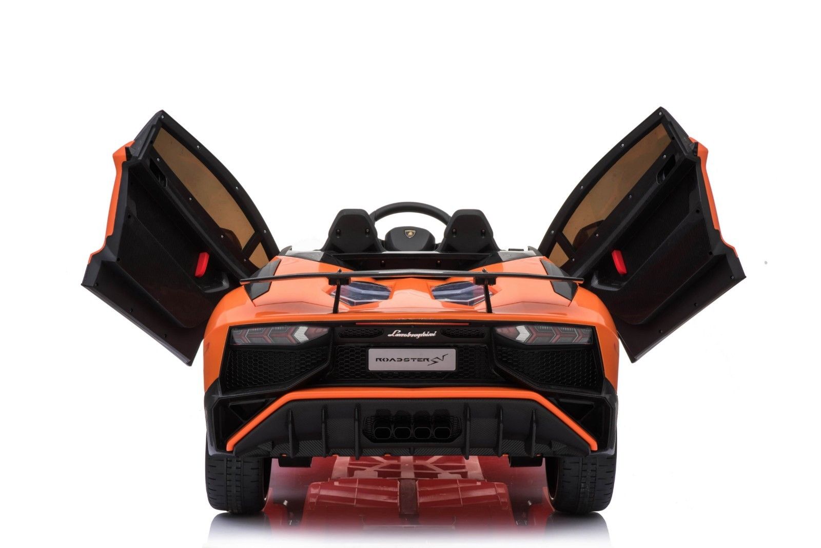 kidsvip lamborghini 12v kids and toddlers ride on car leather seat remote lambo orange 15