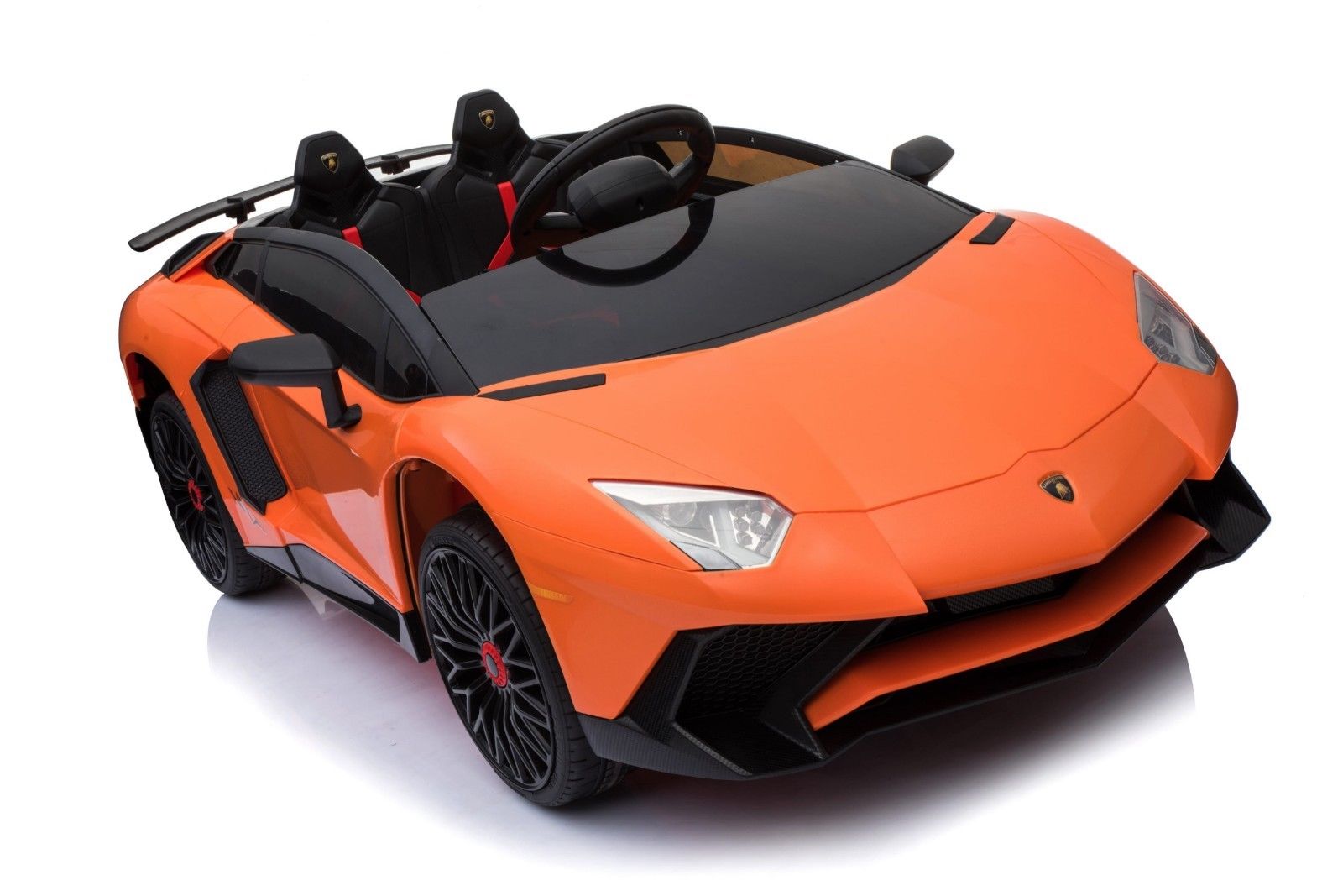 kidsvip lamborghini 12v kids and toddlers ride on car leather seat remote lambo orange 16