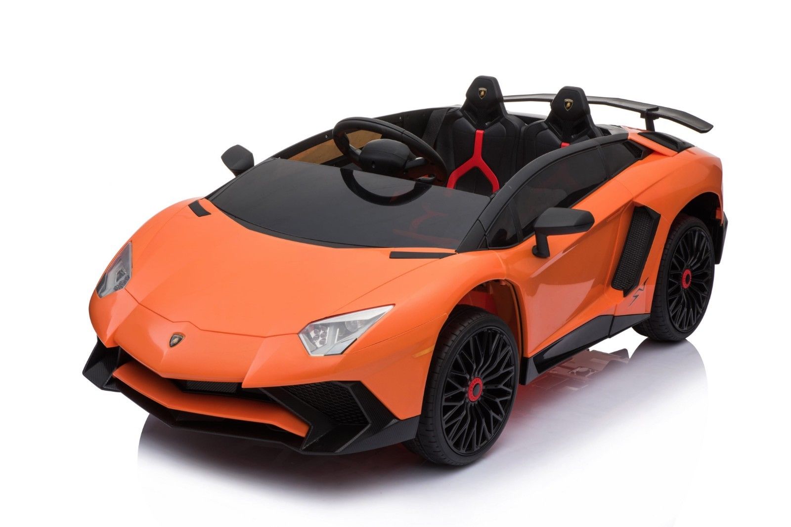 kidsvip lamborghini 12v kids and toddlers ride on car leather seat remote lambo orange 17