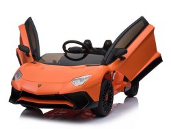 kidsvip lamborghini 12v kids and toddlers ride on car leather seat remote lambo orange 2