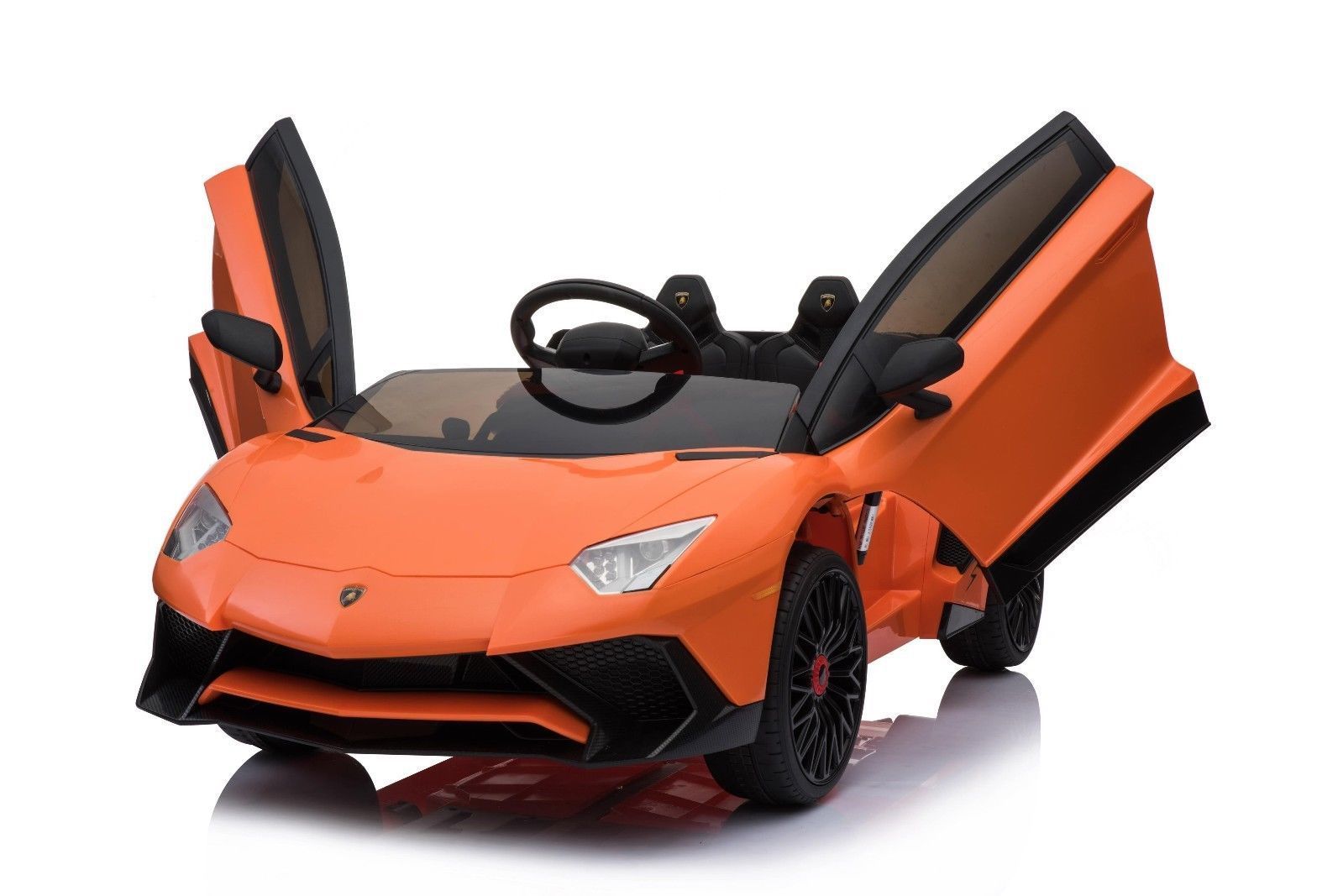 kidsvip lamborghini 12v kids and toddlers ride on car leather seat remote lambo orange 2