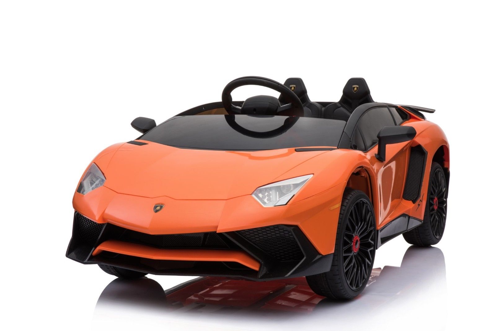kidsvip lamborghini 12v kids and toddlers ride on car leather seat remote lambo orange 3