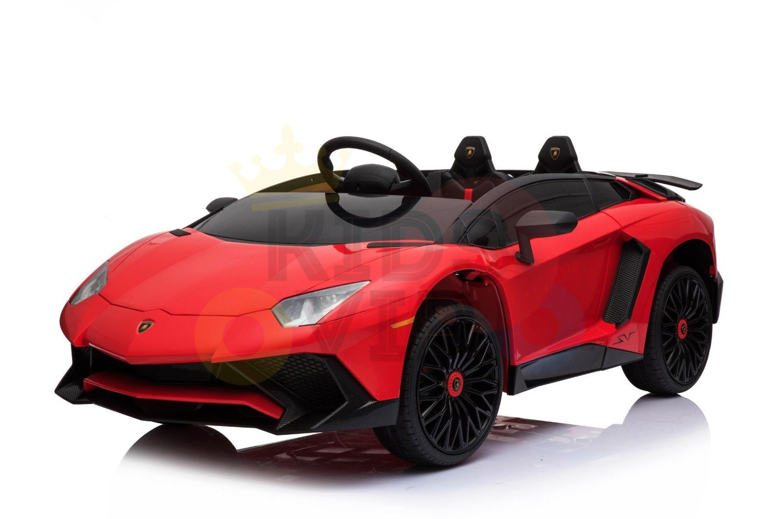 kidsvip lamborghini 12v kids and toddlers ride on car leather seat remote lambo red 14