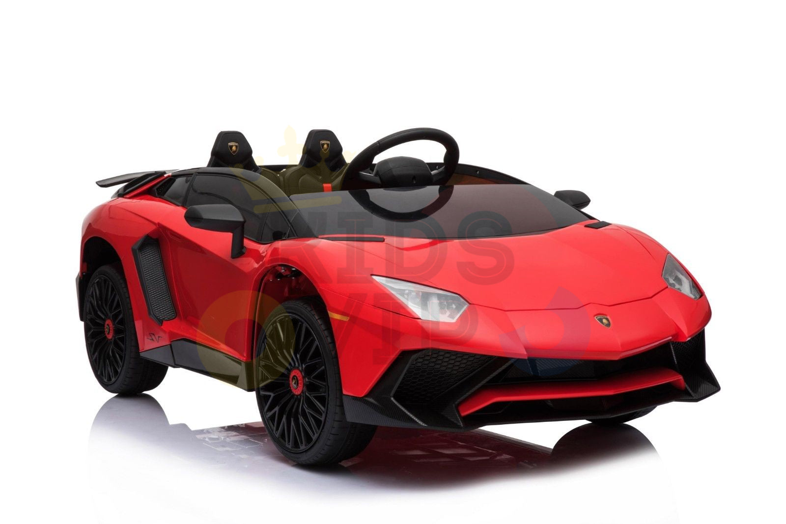 kidsvip lamborghini 12v kids and toddlers ride on car leather seat remote lambo red 2