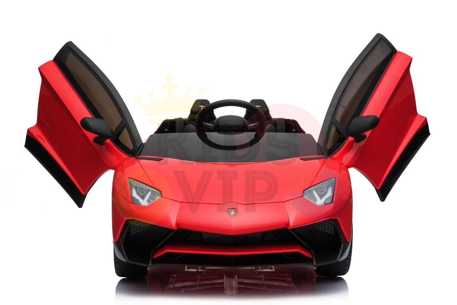 kidsvip lamborghini 12v kids and toddlers ride on car leather seat remote lambo red 3