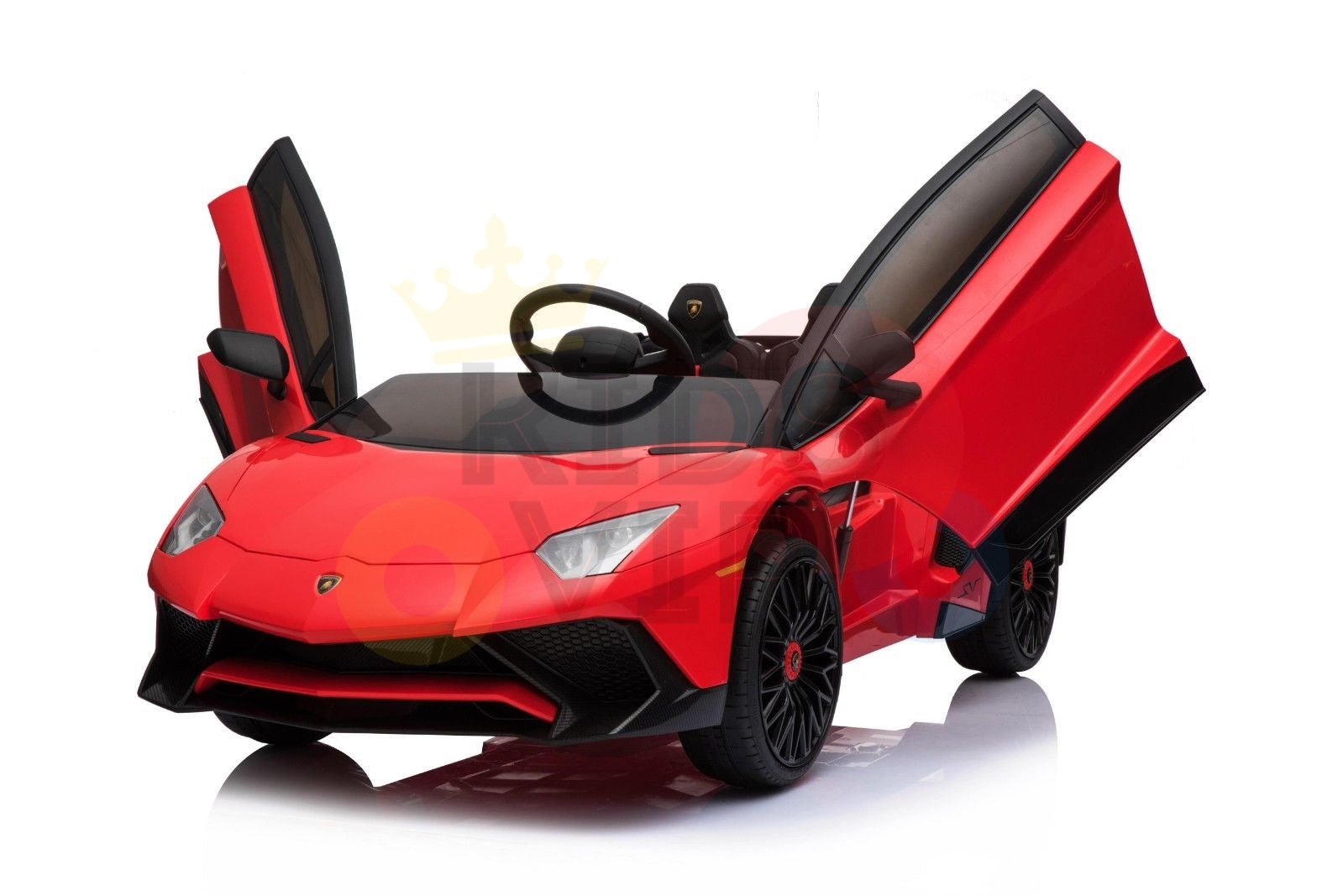 kidsvip lamborghini 12v kids and toddlers ride on car leather seat remote lambo red 4