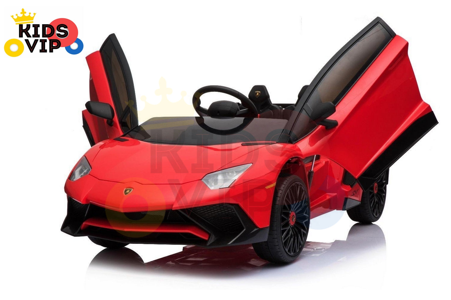 kidsvip lamborghini 12v kids and toddlers ride on car leather seat remote lambo red 9