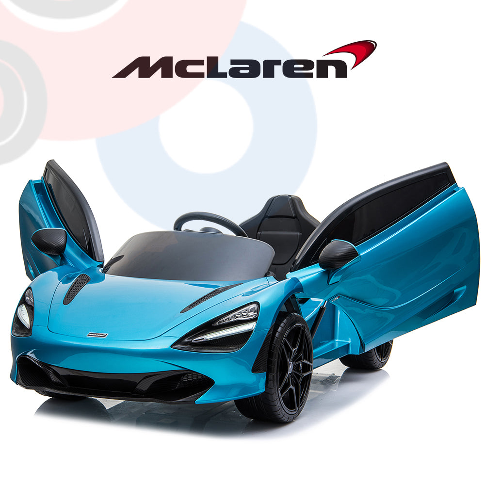 kidsvip mclaren 720s kids toddlers ride on car sport powered 12v rubber wheels leather seat rc blue 13