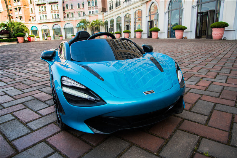 kidsvip mclaren 720s kids toddlers ride on car sport powered 12v rubber wheels leather seat rc blue 24