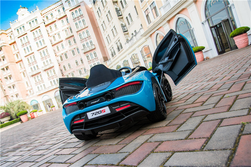 kidsvip mclaren 720s kids toddlers ride on car sport powered 12v rubber wheels leather seat rc blue 29