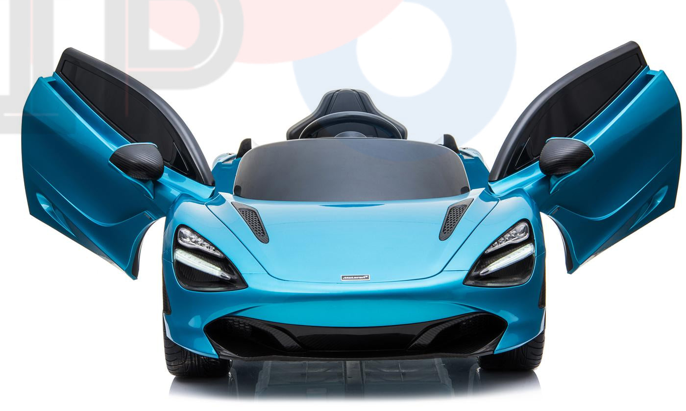 kidsvip mclaren 720s kids toddlers ride on car sport powered 12v rubber wheels leather seat rc blue 37