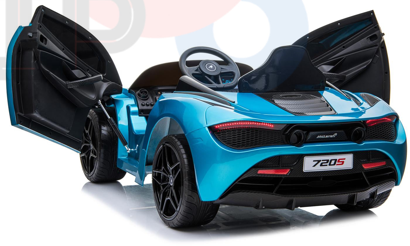 kidsvip mclaren 720s kids toddlers ride on car sport powered 12v rubber wheels leather seat rc blue 39