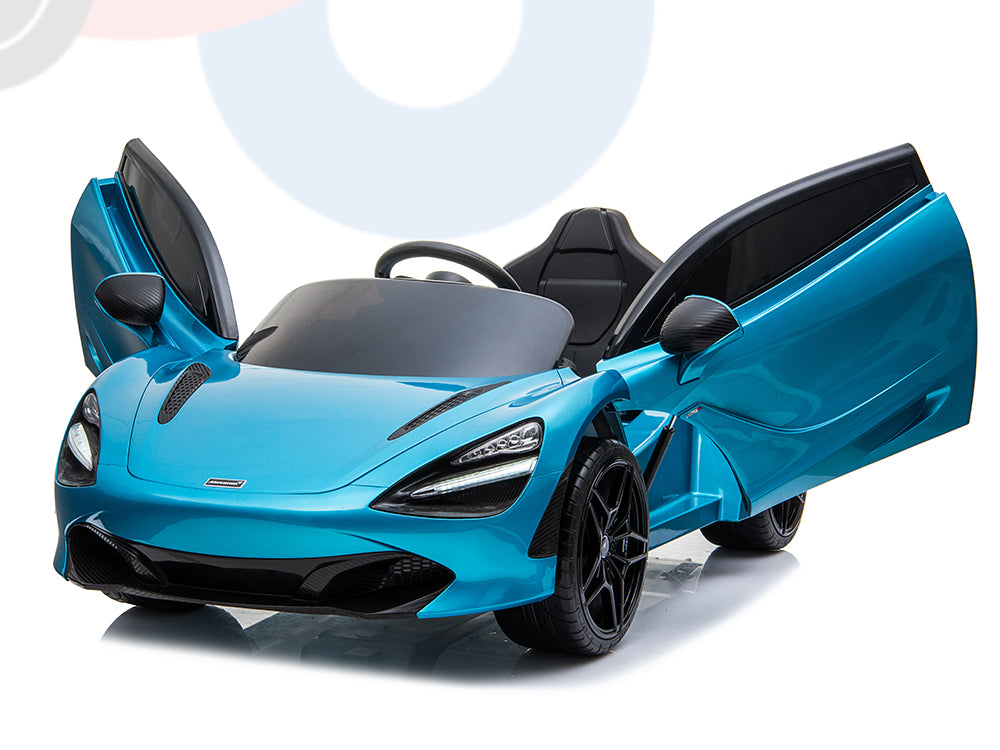 kidsvip mclaren 720s kids toddlers ride on car sport powered 12v rubber wheels leather seat rc blue 59