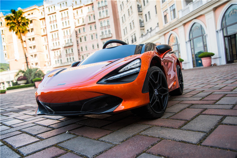 kidsvip mclaren 720s kids toddlers ride on car sport powered 12v rubber wheels leather seat rc orange 18