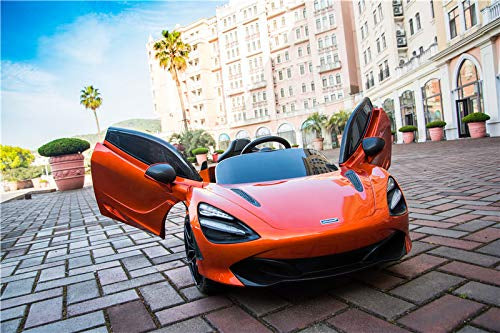 kidsvip mclaren 720s kids toddlers ride on car sport powered 12v rubber wheels leather seat rc orange 36