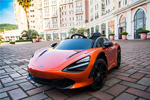 kidsvip mclaren 720s kids toddlers ride on car sport powered 12v rubber wheels leather seat rc orange 38