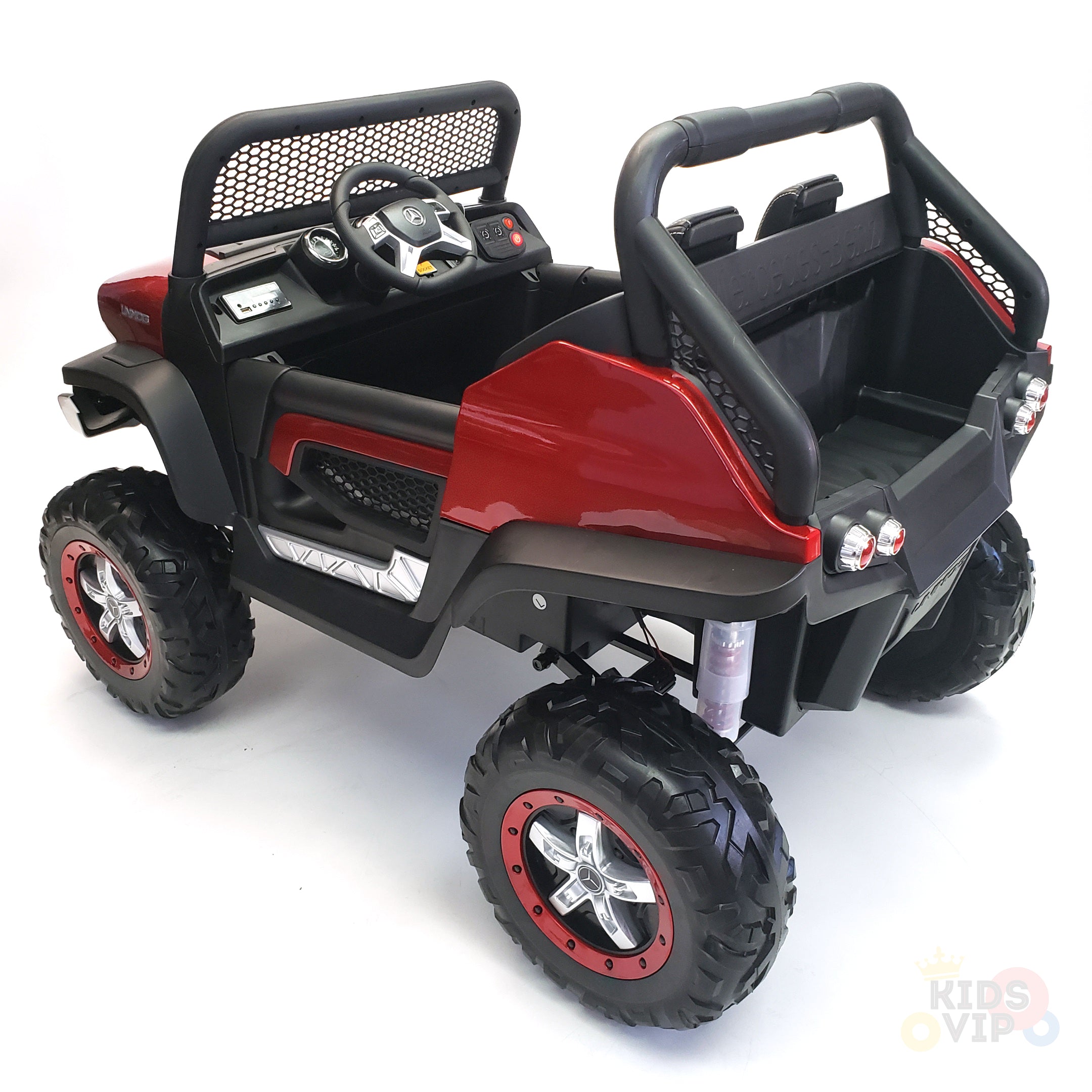kidsvip mercedes unimog 24v ride on truck kids and toddlers red 18