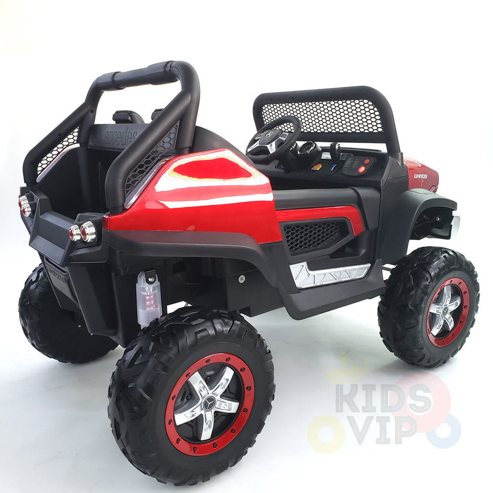 kidsvip mercedes unimog 24v ride on truck kids and toddlers red 25